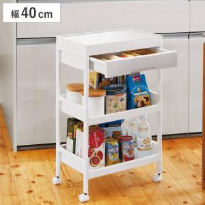 ニトリ（NITORI） 引出し・木製ふた付きワゴン3段(ホワイト KF83