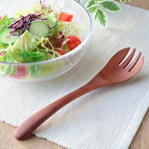 サーバーフォーク WOODN 23cm 取り分けスプーン フォーク 天然木 木製 （ サラダフォーク 取り分け カトラリー 洋食器 サオ 木製食器 ）｜リビングート ヤフー店