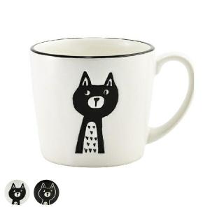 マグカップ ペア 300ml 黒猫 ツインマグ 磁器 2個入り （ 食洗機対応