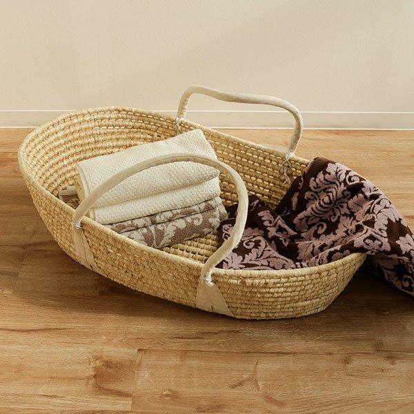 クーハン ベビー かご 編み込み （ ゆりかご メイズバスケット 赤ちゃん クーファン 籐かご バス...