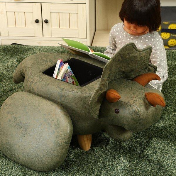 アニマルスツール 恐竜 収納 スツール 動物 椅子 キッズ イス チェア オットマン ダイナソー （...
