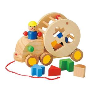 おもちゃ 知育玩具 木製 ベビー パズルトラック 1.5歳 （ 知育 玩具 赤ちゃん 指先トレーニング 木製玩具 ）｜livingut