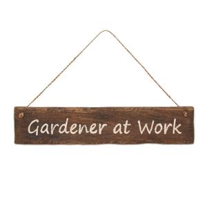 サインボード ウェルカムボード サインプレート Gardener at Work 木製 （ アメリカン ガーデン レトロ アンティーク デザイン ）｜livingut