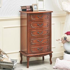 チェスト 3段 クラシック調 マホガニー前板 猫脚 幅52cm （ サイド