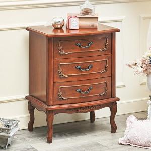 チェスト 5段 クラシック調 マホガニー前板 猫脚 幅52cm （ サイド