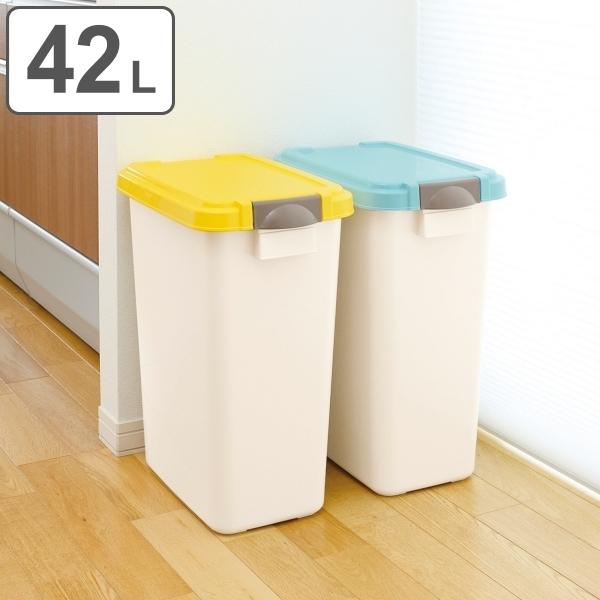 ゴミ箱 42L 屋外兼用 ふた付き 分別 パッキン ペール 防臭カバー付 （ ごみ箱 42リットル ...