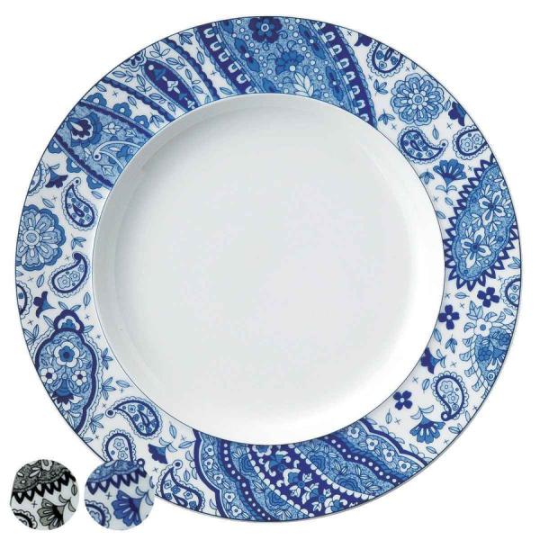 プレート 28cm M.STYLE ペイズリー 磁器 美濃焼 日本製 （ 食洗機対応 電子レンジ対応...
