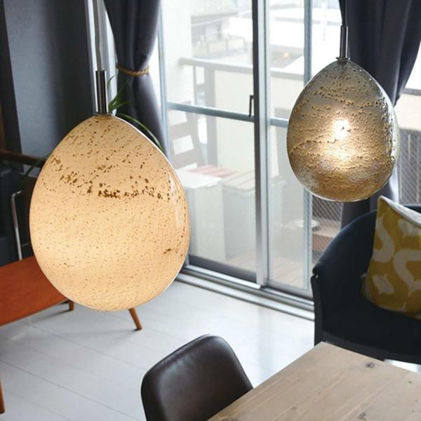 ペンダントライト EGG 1灯 E26 40W （ LED 対応 ガラス 照明 ライト ペンダント照...
