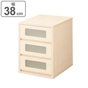 チェスト 窓付き3段 桐製 マルチクローゼット収納 約幅76cm （ 収納