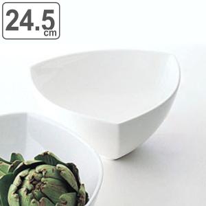 ボウル トライアングルマルチボウル 24.5cm M.STYLE グランデビアンカ 磁器 （ 食洗機対応 電子レンジ対応 皿 深型 中鉢 三角 トライアングル 丼 ）｜livingut