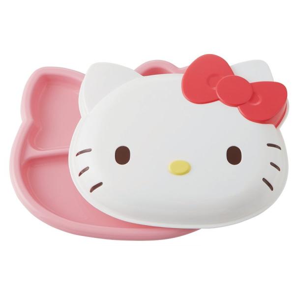 ランチプレート フタ付き 25cm ハローキティ おうちで食べるお弁当箱 プラスチック （ 電子レン...