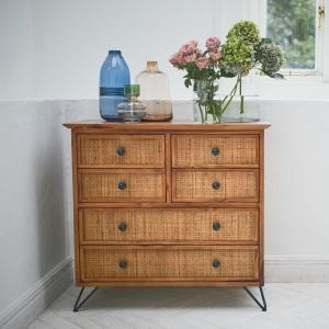 ラタンチェスト 4段 ランドリーチェスト 籐家具 幅60cm : リビングート