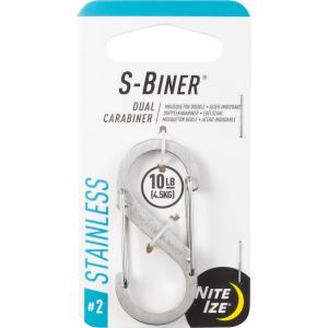 カラビナ エスビナー ＃2 幅2.2×高さ5cm （ ナイトアイズ NITEIZE S-BINER Sビナー DUALCARABINER STAINLESS S字型 ）｜リビングート ヤフー店