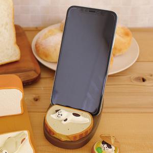 スマホスタンド お昼寝パン カンパーニュ （ スマホホルダー スマートフォンスタンド 縦置き 卓上 ）｜livingut