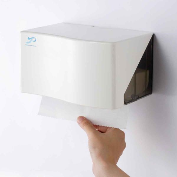 ペーパータオルホルダー 200枚用 壁掛け （ トイレ おしゃれ 透明 ペーパータオルケース 洗面所...