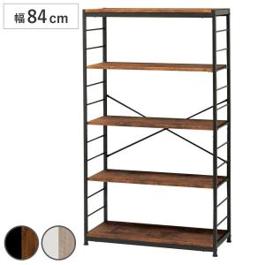 弘益 オープンラック6段 幅84cm ヴィンテージ調 ワイドタイプ