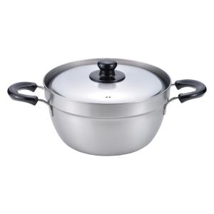 燕三 IH対応ふきこぼれにくい片手鍋16cm＆両手鍋23cm(目皿付) EM-011