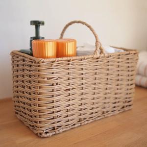 Towc トーク フェイクラタンバスケット 角収納 Lサイズ （ バスケット