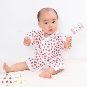 肌着 ベビー 50〜60cm フルーツ 短肌着 綿100% （ ベビー用品 衛生用品 女の子 男の子 日本製 ）｜livingut