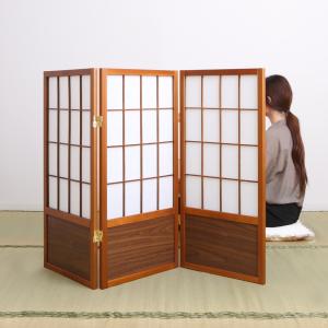 衝立 和風衝立 あずきS 3連 高さ90cm ...の詳細画像4
