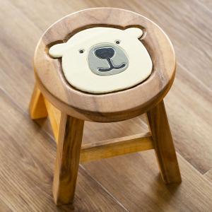 ラウンドスツール ブロッサム 木製 天然木 高さ23〜25cm （ 丸