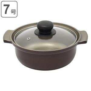 卓上鍋 7号 IH対応 IH味彩鍋 （ ガス火対応 ih対応 IH ガス 両手鍋 鍋 なべ 日本製 ガラス蓋付き 2人用 2〜3人用 アルミ製 卓上なべ ）｜リビングート ヤフー店
