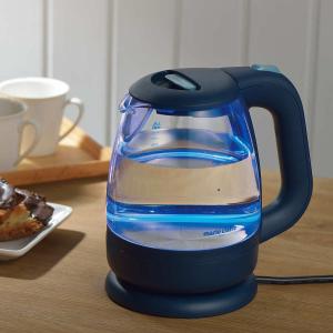 電気ケトル 1.2L Aqua Glass マリ・クレール 電気ポット （ 電気ポット 湯沸しポット 湯沸し器 湯沸かし ポット ガラス ）｜livingut