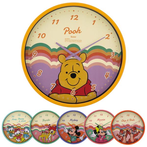 掛け時計 レトロ ディズニー （ ヒューイ デューイ ルーイ バンビ ミッキー ミニー チップ＆デー...