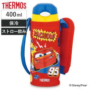 サーモス 水筒 キッズ 400ml ステンレス カーズ 真空断熱ストローボトル FHL-403FDS （ THERMOS 保冷 ワンプッシュ スポーツドリンク対応 子供 ）｜livingut