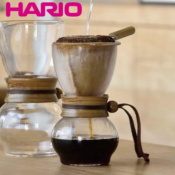 ハリオ ドリップポット ウッドネック 240ml 耐熱ガラス DPW-1 （ HARIO コーヒーサ...