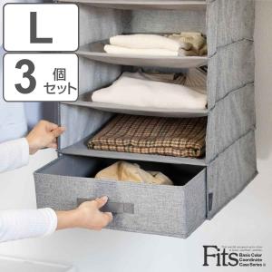 吊下げ収納インナーボックス L 3個セット フィッツファブリック 幅40×奥行38×高さ13cm （ クローゼット 収納 吊り下げ ハンギングラック用 引き出し Fits ）