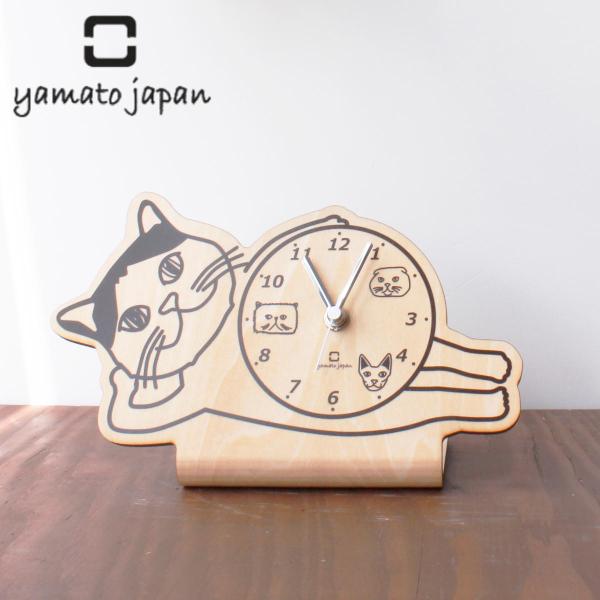 置き時計 stand clock CATS ヤマト工芸 ブリティッシュショートヘア （ 時計 置時計...