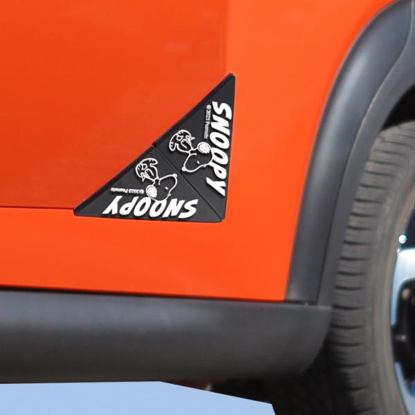 ドアガード ステッカー スヌーピー 車 コーナー （ 車用 傷防止 2枚入り シール 両面テープ 角...