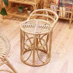 ラタンスツール 円形 籐家具 高さ41cm : インテリアパレットヤフー店