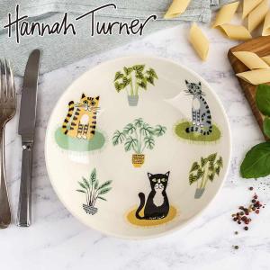 お皿 Hannah Turner ネコ Cat Pasta Bowl （ ハンナターナー 21.5cm 皿 パスタボウル ボウル 陶器 食器 カレー皿 食洗機対応 電子レンジ対応 ねこ ）｜livingut
