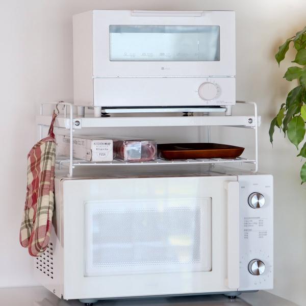 レンジ上ラック レンジ上収納棚 ガード付き （ レンジラック キッチンラック レンジ上 カウンター上...