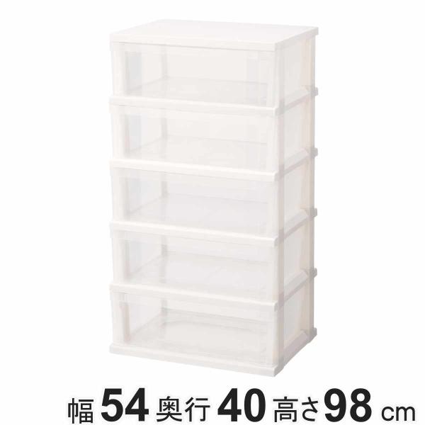 チェスト ストッカーワイド 組立式 5段 （ 収納ケース タンス 引き出し 前後 収納 大容量 プラ...