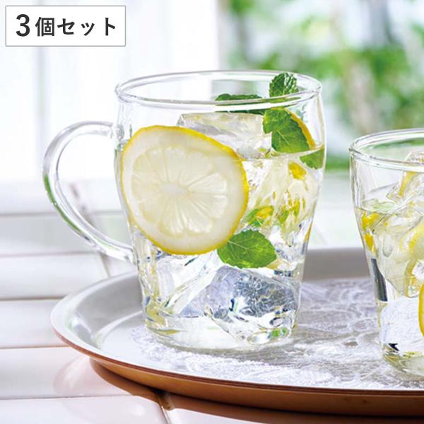 マグカップ 410ml 耐熱ガラス 3個セット （ 食洗機対応 電子レンジ対応 耐熱マグ ガラスマグ...