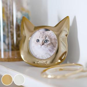 猫ちゃんシルエットのかわいいアクリルミニフォトフレーム ネオン