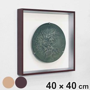 コレクションケース 40×40cm 壁掛け プレート お皿 収納 L409 （ ケース アクリル カバー ボックス ディスプレイ 保管 透明 皿 ホルダー 額装 金具 ）