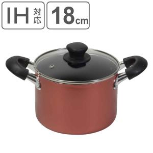 両手鍋 18cm 深型 IH対応 ガラス蓋付き 旨味 （ ガス火対応 オール熱源対応 両手なべ 両手 鍋 なべ ガラス蓋 ）｜リビングート ヤフー店