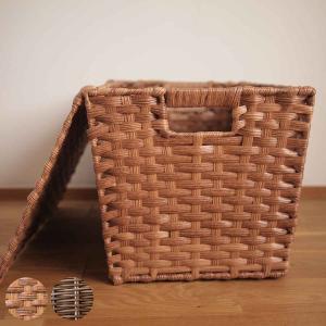 無印良品 重なるラタン長方形バスケット・中 (V)約幅36*奥行26*高さ