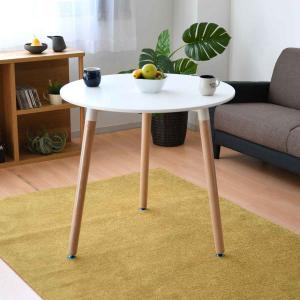 カフェテーブル 直径80cm ラタン調 ガラス マーレ （ テーブル