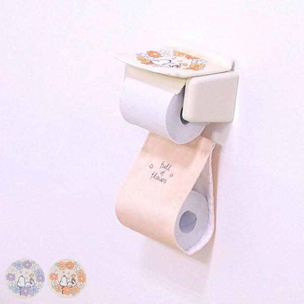 スヌーピー 花いっぱい ペーパーホルダーカバー （ トイレットペーパーカバー ファブリック ペーパー...
