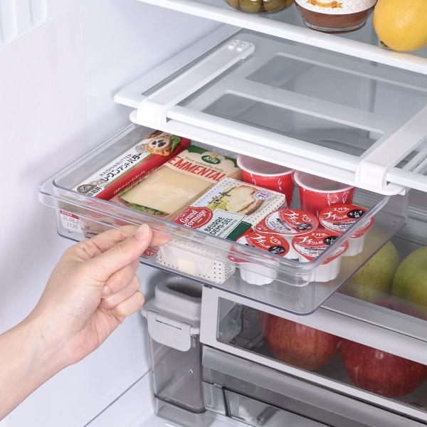 冷蔵庫収納 スキット 冷蔵室棚下引き出しケース SKIT L （ 日本製 プラスチック 冷蔵庫トレー...
