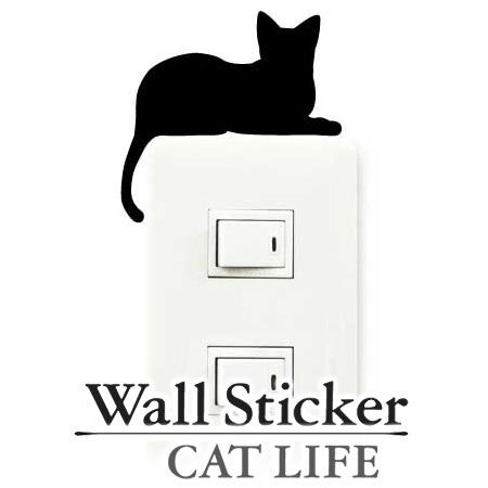 ウォールステッカー　壁紙シール　猫　寝そべり　CAT LIFE （ インテリアシール ウォールシール...
