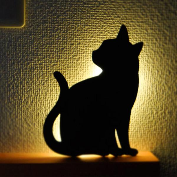 LEDライト CAT WALL LIGHT ちら見 （ 足元灯 フットライト LED 猫 ）