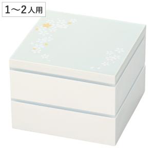 お重 2段 15.0角二段重 桜 （ 重箱 二段重 弁当箱 15cm 1400ml 1〜2人