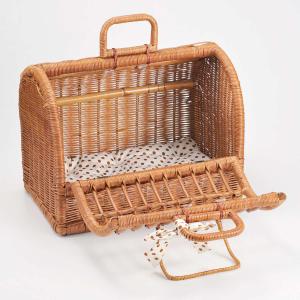 型番1010 籐ペットキャリー ボストンキャリー型 かごバスケット 小型犬