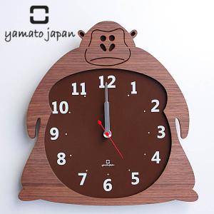 掛け時計 木製 ヤマト工芸 yamato Clock Zoo ゴリラ （ 壁掛け時計 かけ時計 時計 とけい クロック 雑貨 ウォールクロック 日本製 掛時計 ）｜livingut